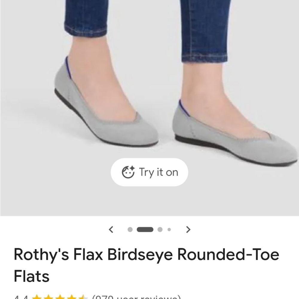 Rothy's Flax Birds-eye Rounded Toe Flats - Picture 14 of 14